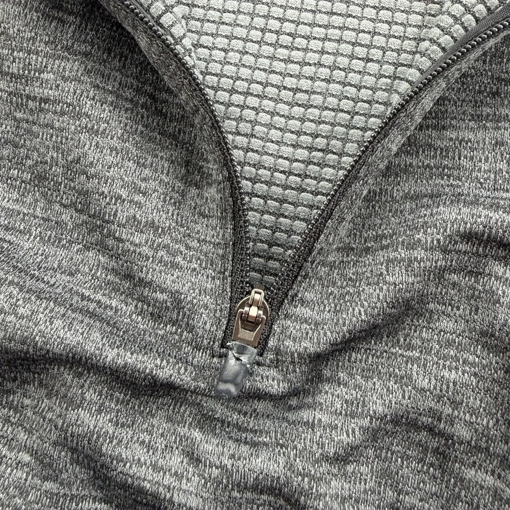 Nike Running Pullover Mens XL Gray 1/4 Zip Waffle Grid Mock Performance Swoosh